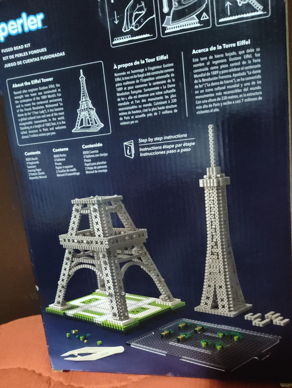 Perler Eiffel Tower Fused Bead Kit - Gray Building Set